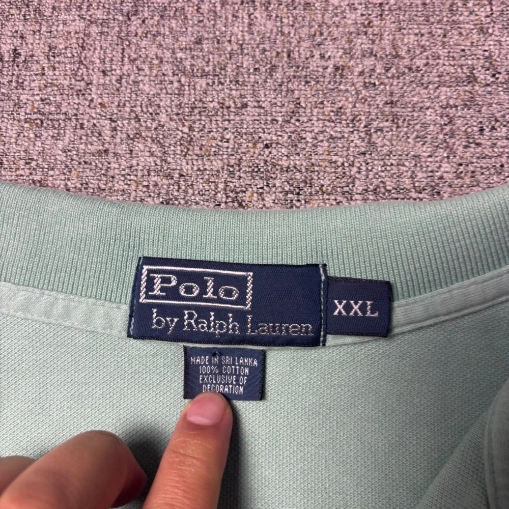 Polo Ralph Lauren Polo Shirt Mens XXL Classic Fit Mint Green Purple Pony Logo